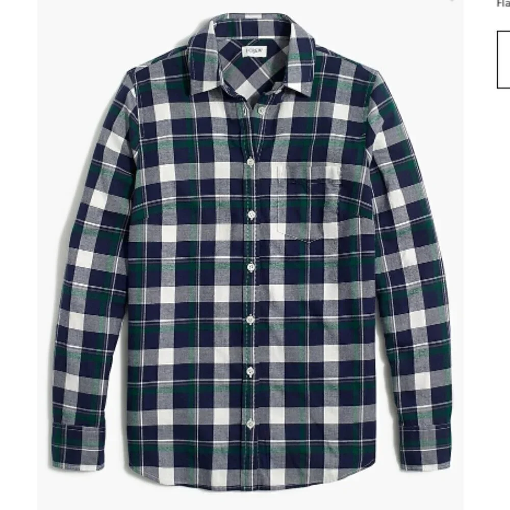 J. Crew Women's Flannel button-up Shirt in Boy Fit Size S
